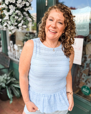 After Hours Textured Peplum Top - The Southern Loft