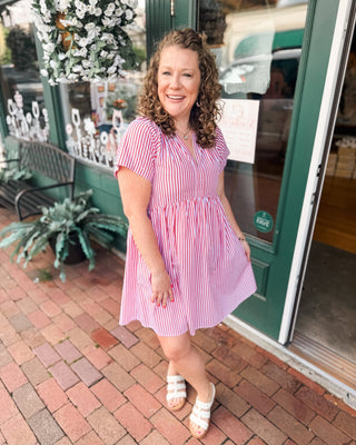 American Summer Striped Mini Dress - The Southern Loft