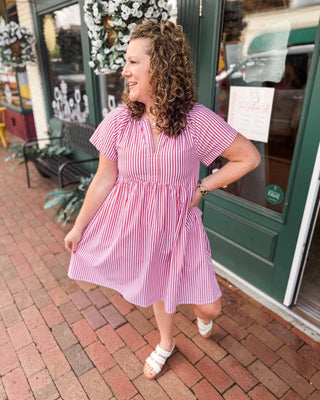 American Summer Striped Mini Dress - The Southern Loft