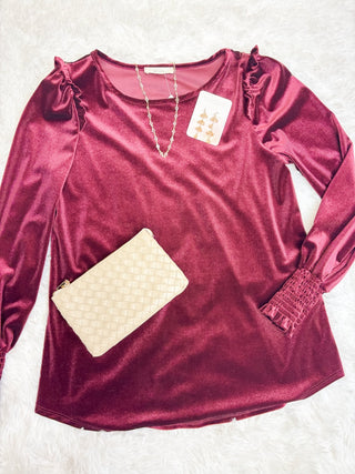 Asking Again Velvet Top - The Southern Loft