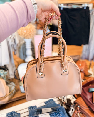 Beth Dome Satchel Bag With Chain Strap - The Southern Loft