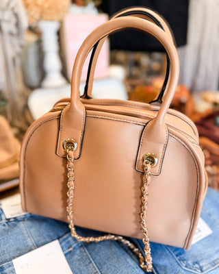 Beth Dome Satchel Bag With Chain Strap - The Southern Loft