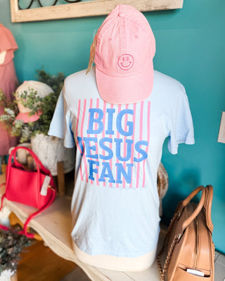Big Jesus Fan Preppy Striped Graphic Tee - The Southern Loft