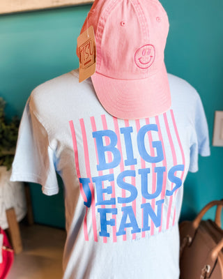 Big Jesus Fan Preppy Striped Graphic Tee - The Southern Loft