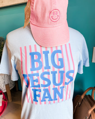 Big Jesus Fan Preppy Striped Graphic Tee - The Southern Loft