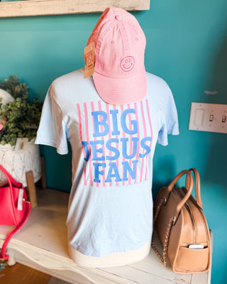 Big Jesus Fan Preppy Striped Graphic Tee - The Southern Loft