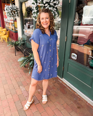 Bows & Bliss Embroidered Shirt Dress - The Southern Loft