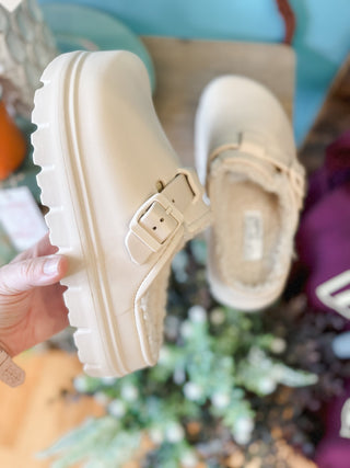 Cairo Chunky Platform Clogs With Fur - The Southern Loft