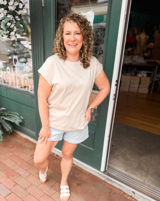 Calm & Centered Folded Sleeve Tee - The Southern Loft