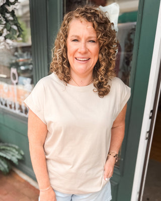 Calm & Centered Folded Sleeve Tee - The Southern Loft