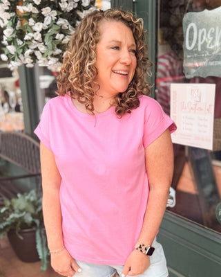 Calm & Centered Folded Sleeve Tee - The Southern Loft