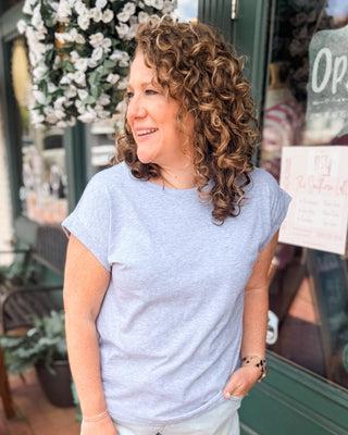 Calm & Centered Folded Sleeve Tee - The Southern Loft