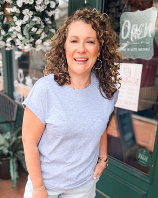 Calm & Centered Folded Sleeve Tee - The Southern Loft