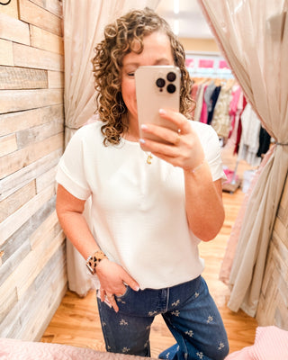 Carefree Charm Lightweight Matte Top - The Southern Loft