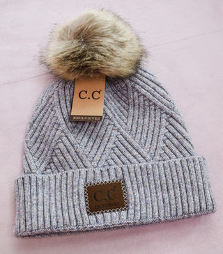 C.C Diagonal Stripe Beanie - The Southern Loft
