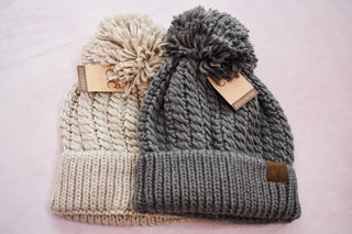 C.C Twisted Mock Cable Knit Beanie - The Southern Loft