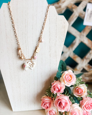 Chain Link Porcelain Charm Necklace - The Southern Loft