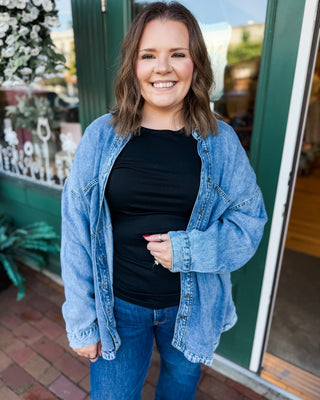 Chambray All Day Washed Button Down Long Sleeve Shirt - The Southern Loft