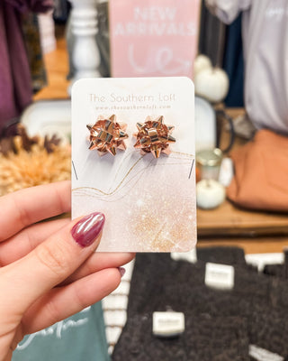 Christmas Bow Stud Earrings - The Southern Loft