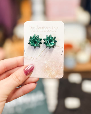 Christmas Bow Stud Earrings - The Southern Loft