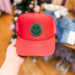 Christmas Smiley Trucker Hat - The Southern Loft