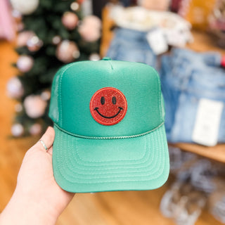 Christmas Smiley Trucker Hat - The Southern Loft