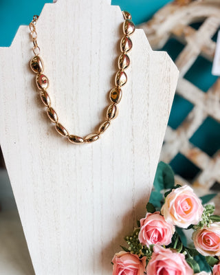 Chunky Beaded Chain Link Necklace - The Southern Loft