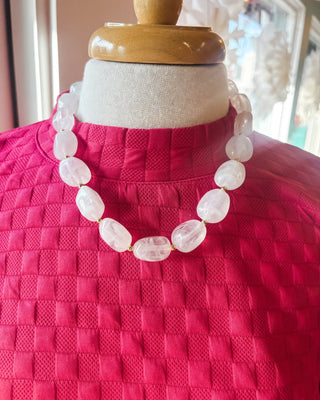 Chunky Marble Resin Beaded Necklace - The Southern Loft