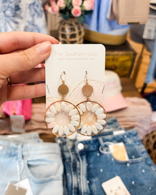 Circles + Stones Hoop Drop Earrings - The Southern Loft