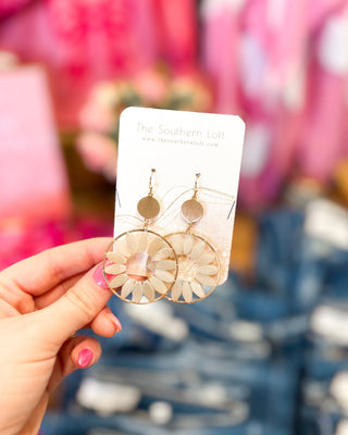 Circles + Stones Hoop Drop Earrings - The Southern Loft