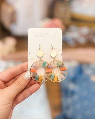 Circles + Stones Hoop Drop Earrings - The Southern Loft