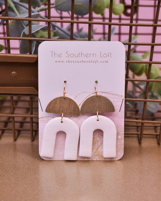 Clay Arch & Half Moon Drop Earrings - The Southern Loft