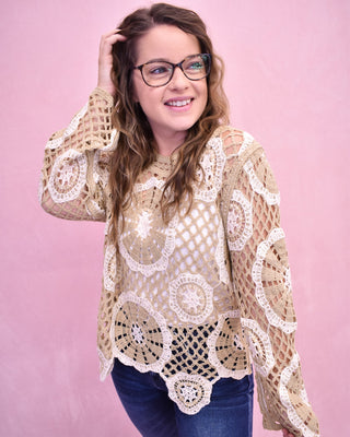 Dainty Darling Scallop Hem Crochet Top - The Southern Loft
