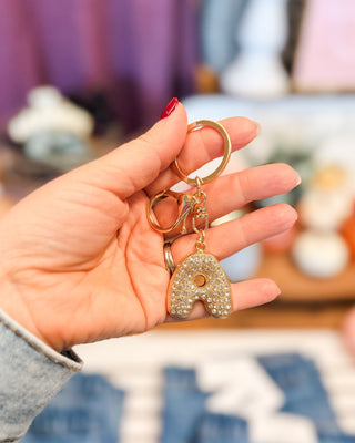 Diamond Initial Keychain Bag Charm - The Southern Loft