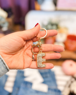 Diamond Initial Keychain Bag Charm - The Southern Loft