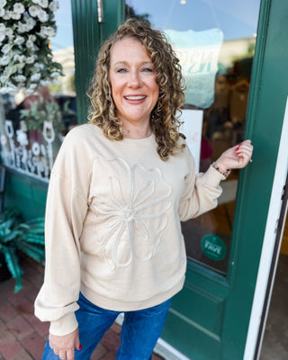 Early Start Corded Flower Pullover - The Southern Loft