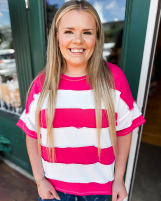 Easy Does It French Terry Striped Top - The Southern Loft