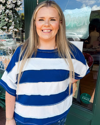 Easy Does It French Terry Striped Top - The Southern Loft