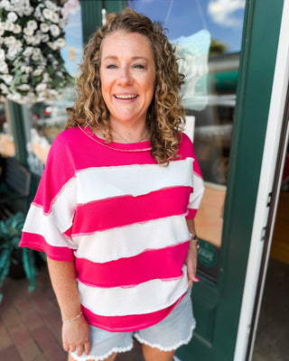 Easy Does It French Terry Striped Top - The Southern Loft