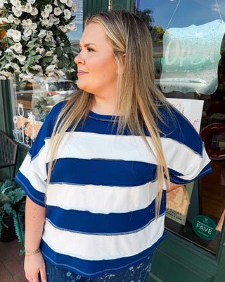 Easy Does It French Terry Striped Top - The Southern Loft