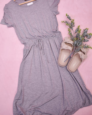 Effortless Vibes Drawstring Waist Dress - The Southern Loft