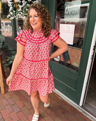 Enchanted Embrace Ruffle Sleeve Mini Dress - The Southern Loft