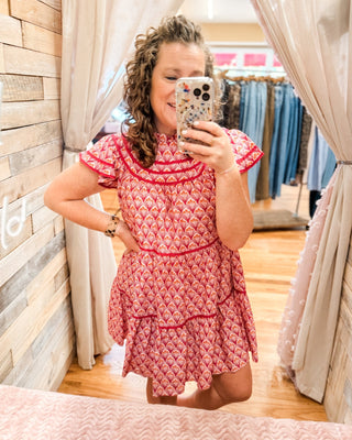 Enchanted Embrace Ruffle Sleeve Mini Dress - The Southern Loft