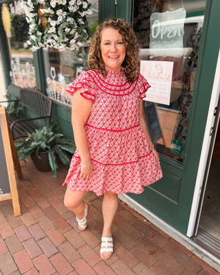 Enchanted Embrace Ruffle Sleeve Mini Dress - The Southern Loft
