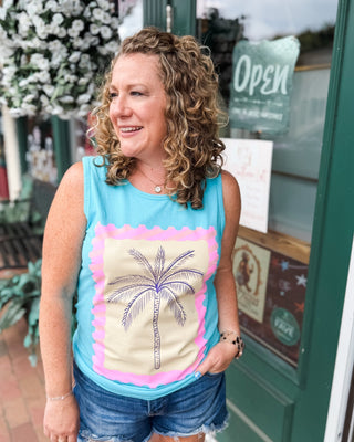 Endless Summer Palm Tree Graphic Tank - The Southern Loft