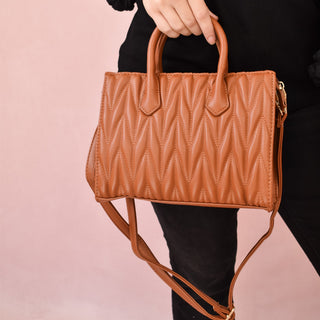 Evelyn Herringbone Satchel With Handles - The Southern Loft