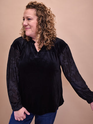 Everyday Feelings Contrast Velvet Top - The Southern Loft