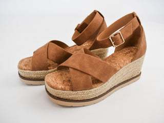 Fabian Cross Strap Wedge Sandal - The Southern Loft