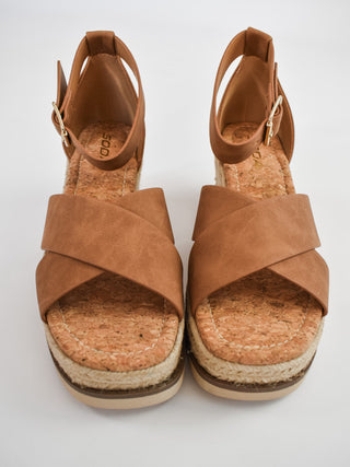 Fabian Cross Strap Wedge Sandal - The Southern Loft