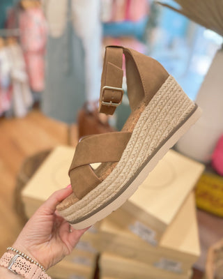Fabian Cross Strap Wedge Sandal - The Southern Loft